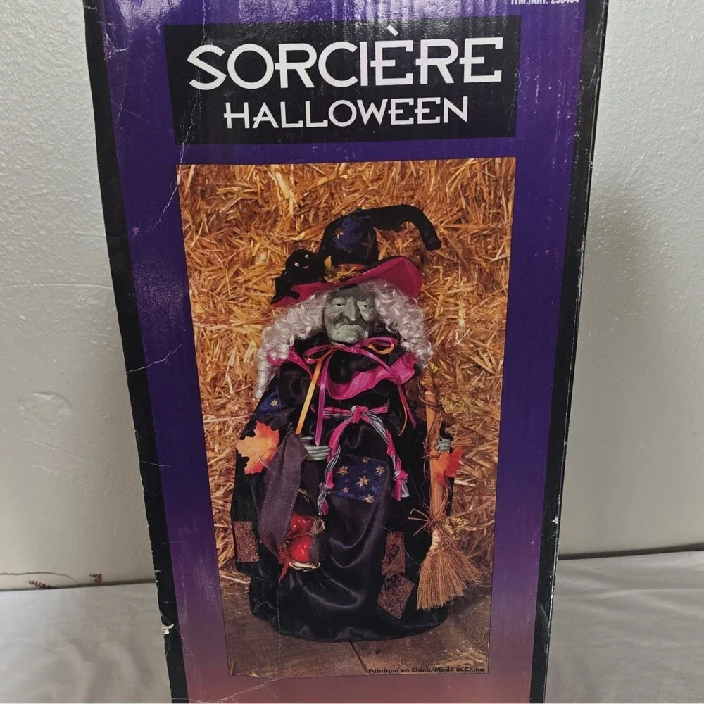 Vintage Halloween Witch Porcelain Doll 18